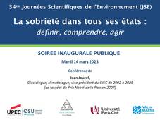 JSE 2023 - Soirée inaugurale publique - Conférence de Jean Jouzel