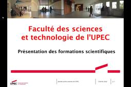 JPO UPEC 2022 - Présentation de l'offre de formation de la faculté des sciences et technologie