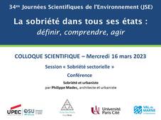 JSE 2023 - Colloque scientifique 16/03 - Session 'Sobriété sectorielle' - Conférence de Philippe Madec